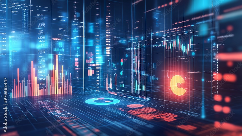Poster Abstract digital visualization of data and information