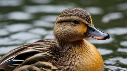 Close-up Portrait of a Mallard Duck