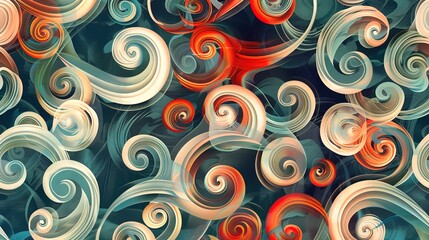 Fototapeta premium Swirl pattern wallpaper