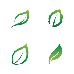 Logos of green Tree leaf ecology