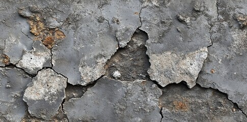 Cracked and Peeling Grey Paint on a Weathered Surface