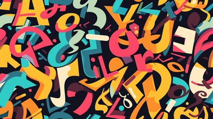 Bold typography pattern wallpaper