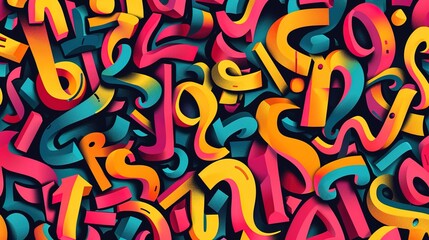 Bold typography pattern wallpaper