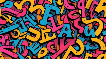 Bold typography pattern wallpaper