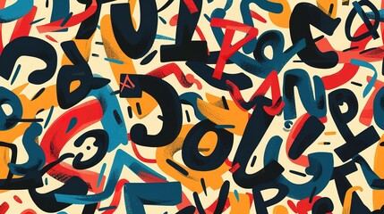 Bold typography pattern wallpaper