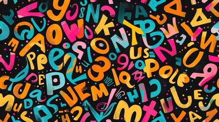Bold typography pattern wallpaper