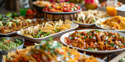 Delicious Photo of Tacos, Guacamole, and Other Mexican Food