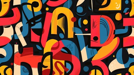 Obraz premium Bold typography pattern wallpaper