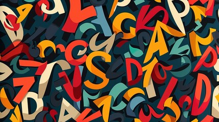 Obraz premium Bold typography pattern wallpaper