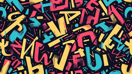Bold typography pattern wallpaper