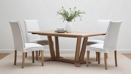 3D iilustration of Wooden Table isolated on white background