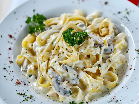 Creamy Mushroom Pasta: A Delicious Photo of Italian Cuisine