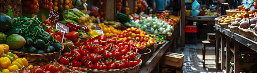 Fresh Tomatoes Peppers and Vegetables Photo at Farmers Market