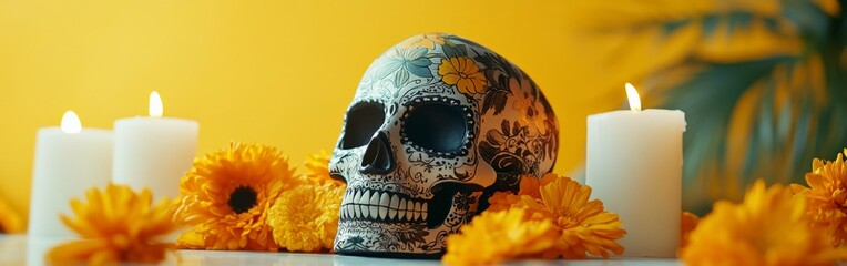 Painted Skull for Mexican Day of the Dead Celebration