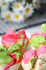Colourful Blossom Steamed Cupcake or Apam Mekar
