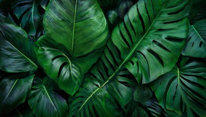 Green Leaves Pattern Background. Generated image