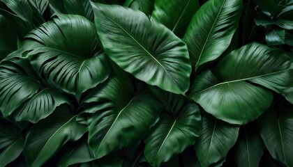 Green Leaves Pattern Background. Generated image