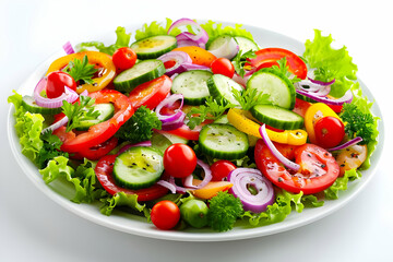 Fresh Cucumber, Tomato, and Onion Salad Photo