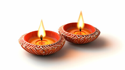 3D Diwali Diya and Toran Icon Isolated on White Background - Celebrating Cultural Unity and Festivity Spirit of Diwali, Perfect for Abstract Vector Designs