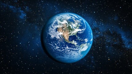 Obraz premium Earth from space with stars, view of