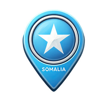 recommend clip art: Map pointer button featuring Somalia flag colors