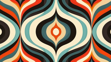Orange tone retro pattern wallpaper