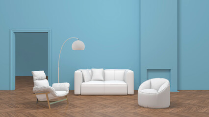 Room interior with Wall Background. 3D rendering ,3D illustration	
