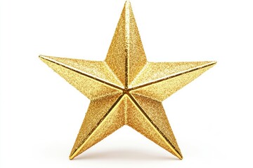 Golden Christmas Star on white background.