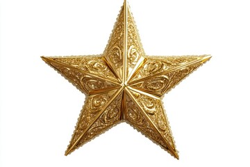 Fototapeta premium Golden Christmas Star on white background.