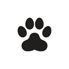 Paw print icon logo silhouette design template illustration
