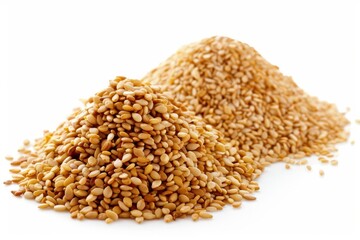 A fresh Sesame seeds and Sesame seeds Power isolated on white
