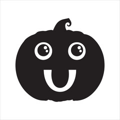 Obraz premium Jack o lantern Face clipart - Funny Pumpkin Mouth illustration in black and white 