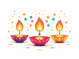 Flat Glossy Diwali Background with Lanterns and Mandala Patterns - Capturing Cultural Richness and Festive Energy for Celebratory Designs