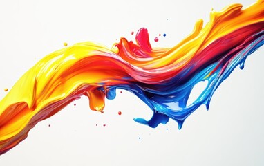 Fototapeta premium Colored paint splash. Mix colors. Isolated on white background. Paint fly drops.