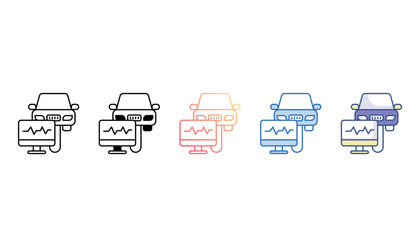 Car diagnostics tool icon design with white background stock illustration