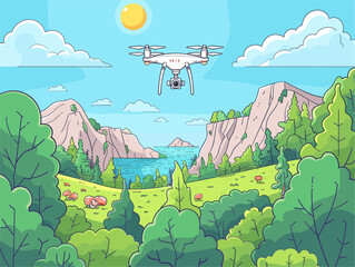 Naklejka premium Drone's Gaze: Capturing the Breathtaking Canvas of Nature's Wonders