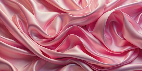 Obraz premium Wave texture silk abstract fabric in pink hues creating a background, wave, texture, silk, abstract, fabric, pink,background