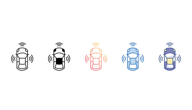 Parking sensor icon design with white background stock illustration