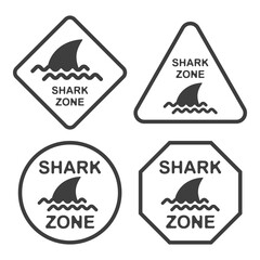 Obraz premium SHARK ZONE No swimming flat symbol