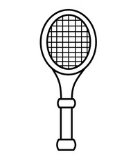 sketch of a tennis racket, a sports equipment icon with a very unique and attractive design