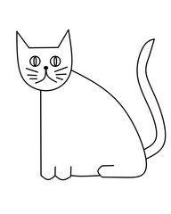 cute cat sketch, an animal icon with a very cute and unique shape