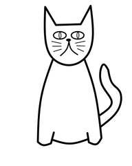 cute cat sketch, an animal icon with a very cute and unique shape