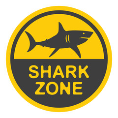 SHARK ZONE No swimming  flat symbol