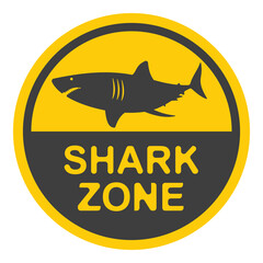 SHARK ZONE No swimming  flat symbol