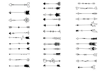 Sketch Hand Drawn Arrows Illustration Set.