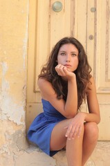 Naklejka premium portrait of a young beautiful woman