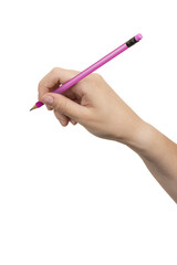 hand with pencil writing