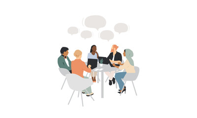 Office concept. Different people work together. Modern design.