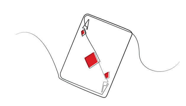 recommend clip art: line art of playing cards.ace card single line vector.ace card icon drawn in one line
