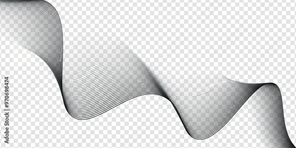 Poster abstract wave element for design. digital frequency track equalizer. stylized line art background. v
